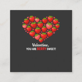 Strawberry Berry Sweet Kids Valentines Day Fyrkantigt Visitkort