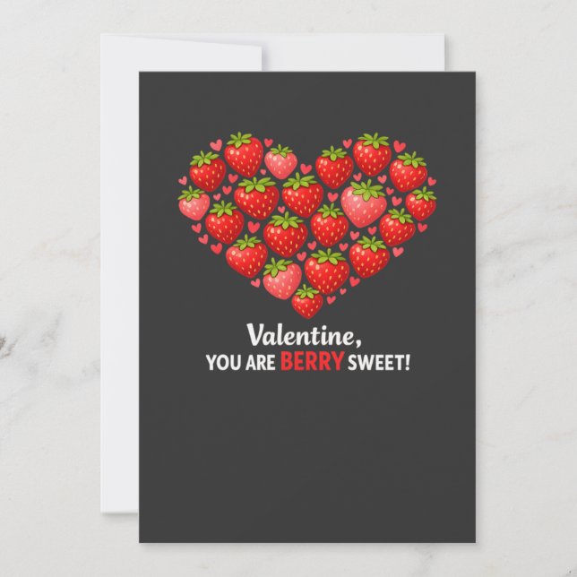 Strawberry Berry Sweet Kids Valentines Day Inbjudningar (Framsida)