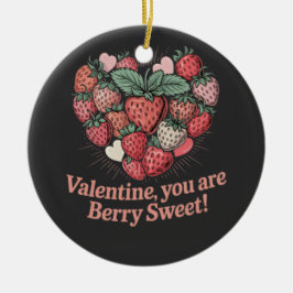 Strawberry Berry Sweet Kids Valentines Day Julgransprydnad Keramik