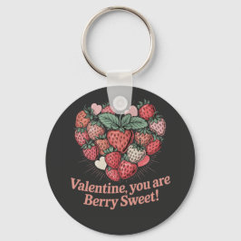 Strawberry Berry Sweet Kids Valentines Day Nyckelring