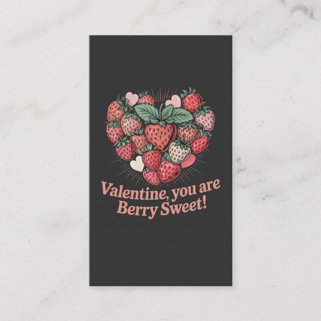 Strawberry Berry Sweet Kids Valentines Day Tilläggskort (Framsida)
