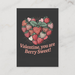 Strawberry Berry Sweet Kids Valentines Day Visitkort