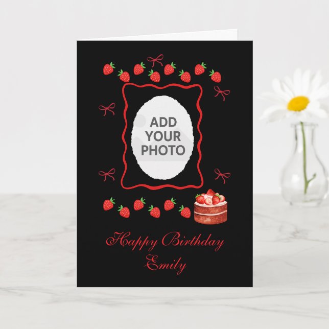 Strawberry Birthday Card Kort (Liten växt)