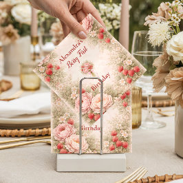 Strawberry Blush Garden Celebration 1st Birthday Pappersservett