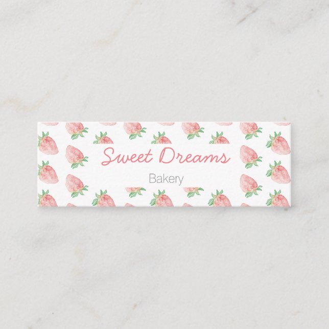 Strawberry business card mini mini visitkort (Framsida)