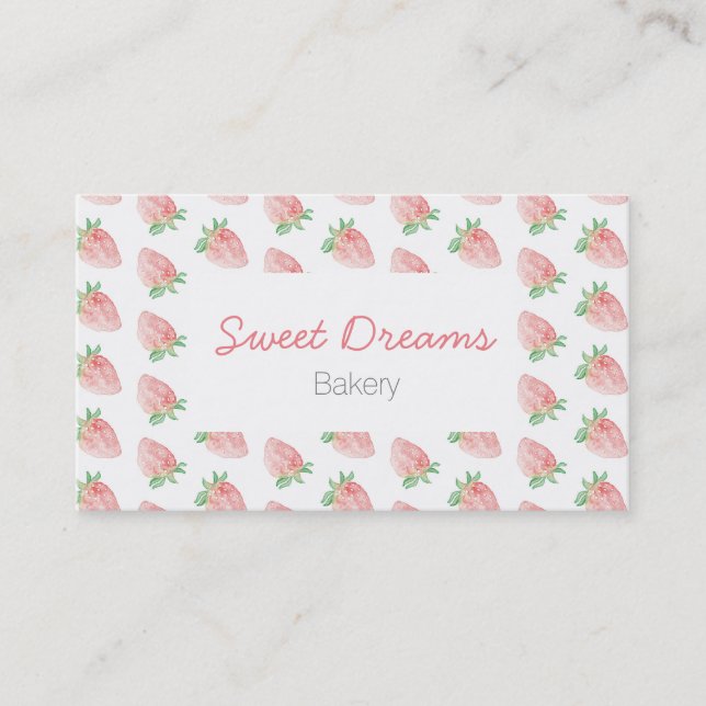 Strawberry business card visitkort (Framsida)