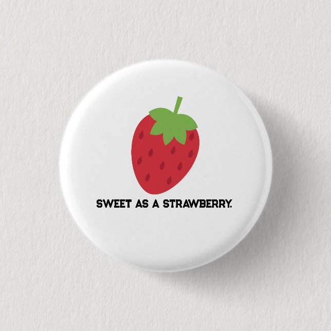 Strawberry Button | Cute Fruit-Themed Pin Knapp (Framsida)