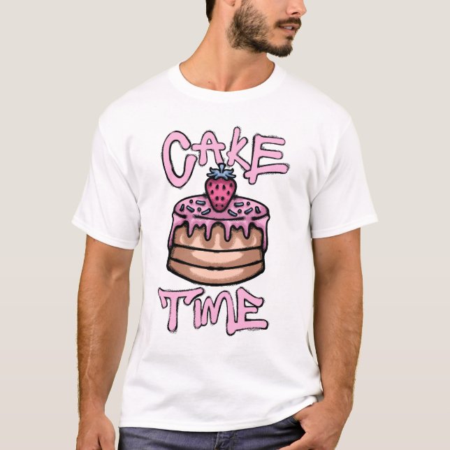 Strawberry cake streetwear t shirt (Framsida)