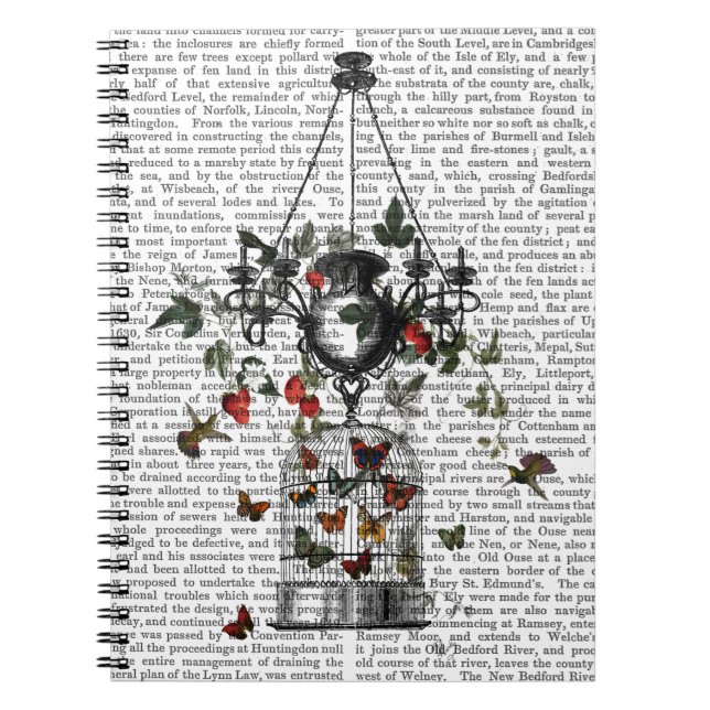 Strawberry Chandelier Anteckningsbok Med Spiral (Framsidan)
