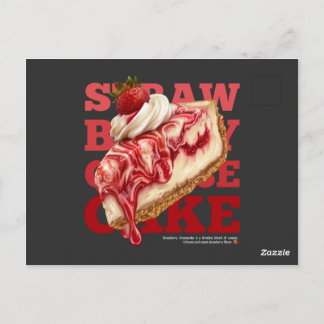 Strawberry Cheesecake Aesthetic Food (dark) Vykort