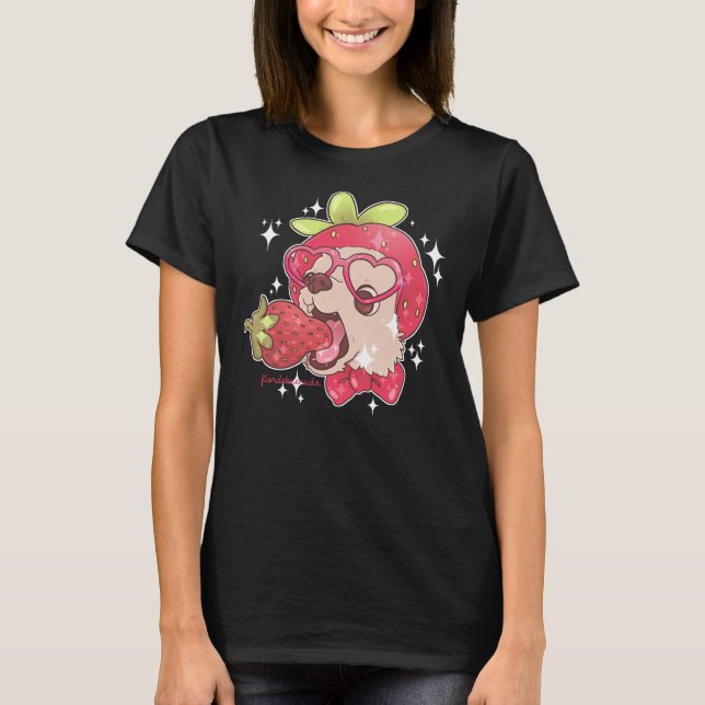 Strawberry Chihuahua T Shirt (Framsida)