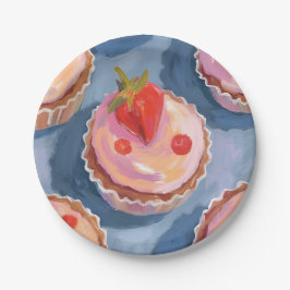 Strawberry Cupcakes | Fruit Watercolor Celebratory