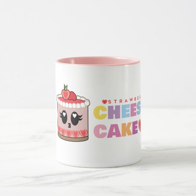 Strawberry cute cheesecake cup  mugg (Center)