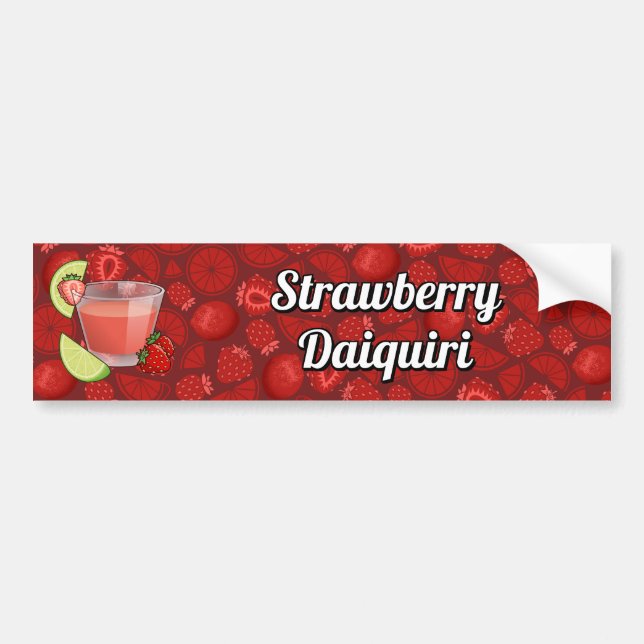 Strawberry Daiquiri Bumper Sticker Bildekal (Framsidan)