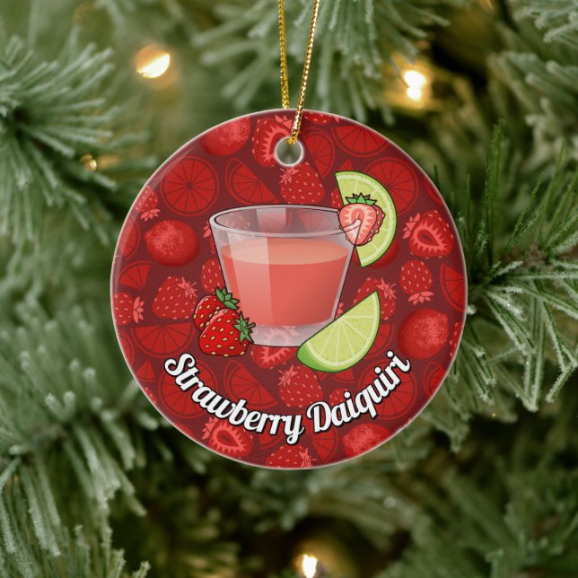 Strawberry Daiquiri Ceramic Ornament (Träd)