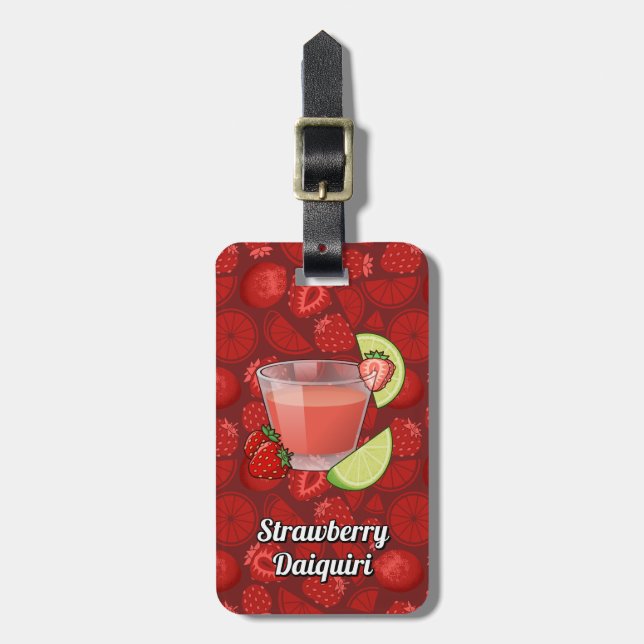 Strawberry Daiquiri Luggage Tag Bagagebricka (Vertikal Framsida)