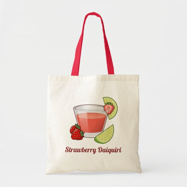 Strawberry Daiquiri Tote Bag Tygkasse (Framsidan)