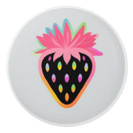 Strawberry Door Pull in Neon and Black Knopp