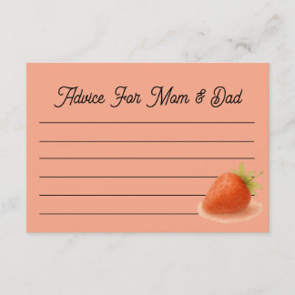 Strawberry Dreams Advice For Mom and Dad Card Rådkort