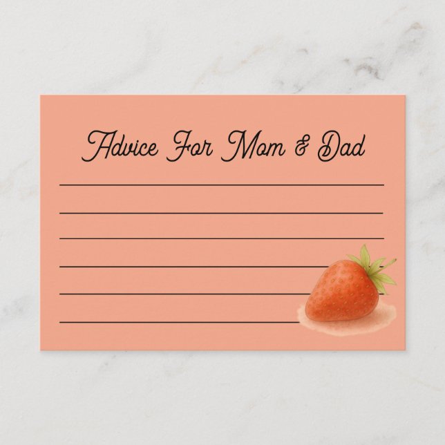 Strawberry Dreams Advice For Mom and Dad Card Rådkort (Framsida)