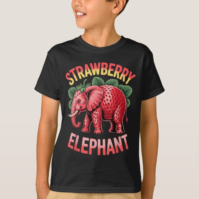 Strawberry Elephant Cute Meme Kids Italian Brainro T Shirt (Framsida)