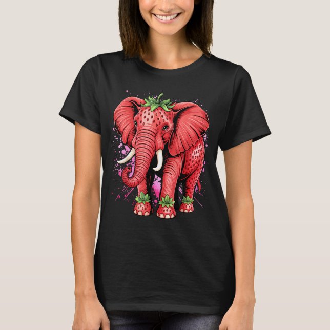 Strawberry Elephant Italian Brain Rot Meme Birthda T Shirt (Framsida)