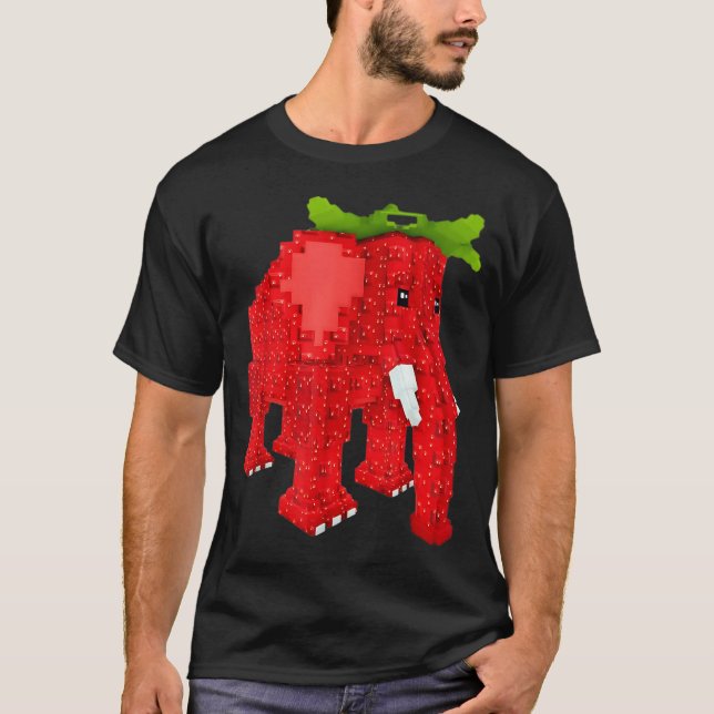Strawberry Elephant  T Shirt (Framsida)