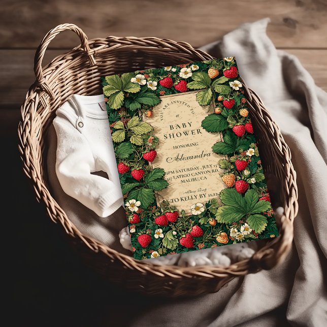 Strawberry Fairytale Baby Shower Inbjudningar (Skapare uppladdad)