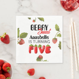 Strawberry Five Födelsedag Pappersservett