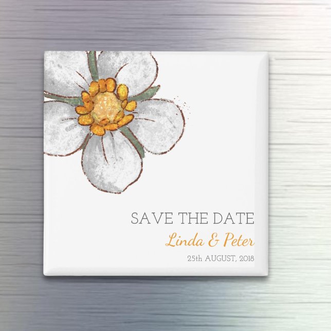 Strawberry Flower Wedding Save the Date Magnet (Skapare uppladdad)