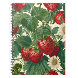 Strawberry Fruit Pattern  Anteckningsbok