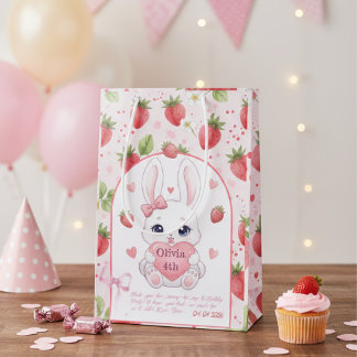 Strawberry Gaze Bunny - Cute Anime Eyes & Ribbon