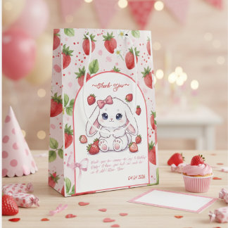 Strawberry Gaze Bunny - Cute Anime Eyes & Ribbon 