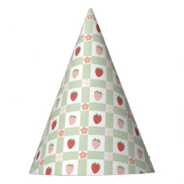 Strawberry Gingham Pastel Green Kids