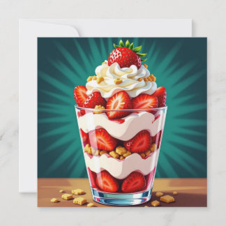 Strawberry, Granola and Whipped Cream Parfait Kort