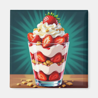 Strawberry, Granola and Whipped Cream Parfait Magnet