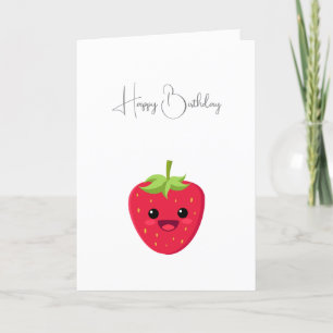 Strawberry Grattis på födelsedagen Card Tack Kort