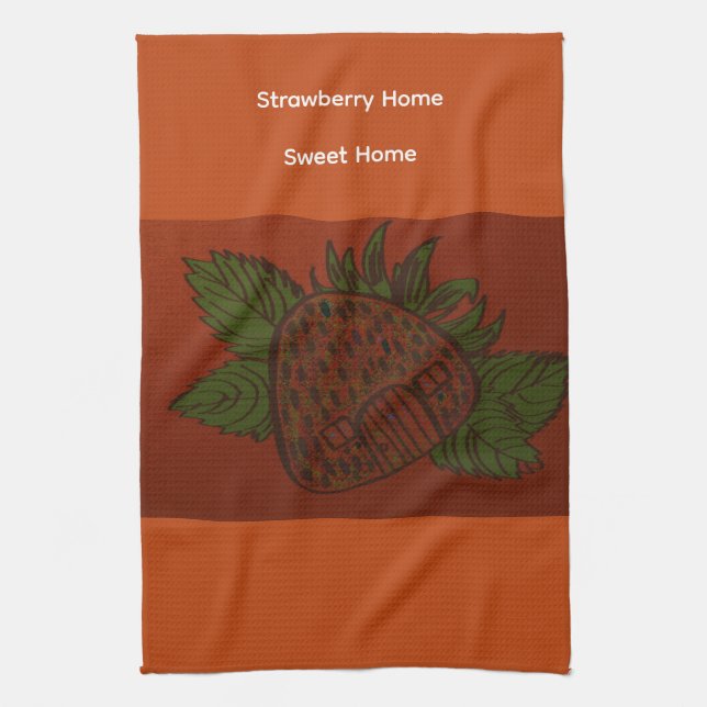 Strawberry Home Sweet Home Kitchen Towel Kökshandduk (Vertikal)
