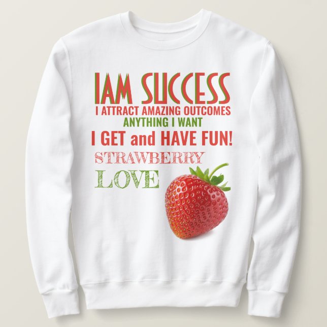 STRAWBERRY KÄRLEK LÅNG ÄRMAD TRÖJA (Design framsida)