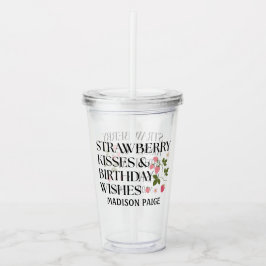 Strawberry Kisses Birthday Wishes T-Shirt Take Away Mugg