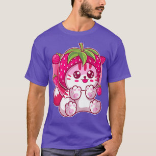 Strawberry Kitten Rosa Kattunge Catberry Chibi Kaw T Shirt