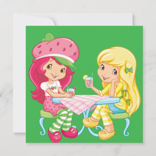 “Strawberry & Lemonade Besties” Inbjudningar (Framsida)