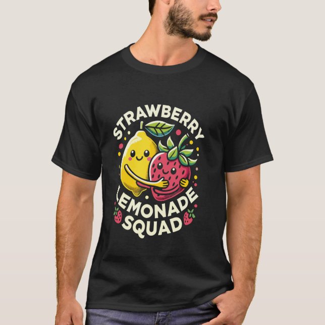 Strawberry Lemonade Squad Cute Kawaii Design T Shirt (Framsida)
