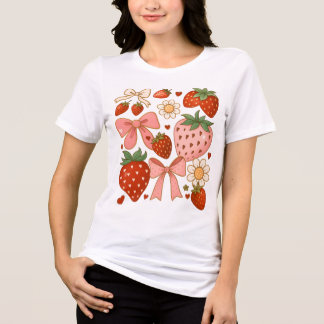 Strawberry Lovers Cute Fruit Festive T Shirt