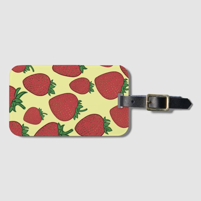 Strawberry Luggage Tag Bagagebricka (Framsida horisontal)