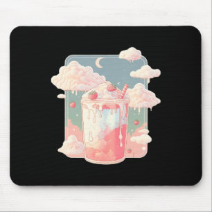 Strawberry Mjölk Milkshake Kawaii Lofi Cute Pastel Musmatta