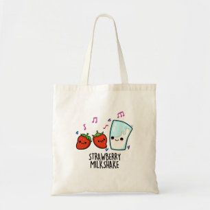 Strawberry Mjölk Shake Funny Food Pun Tygkasse