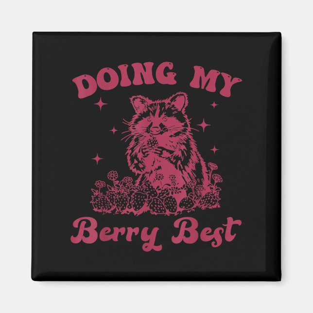 Strawberry Motivation Cute Berry Lover  Magnet (Framsidan)