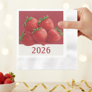 Strawberry New Year's Eve Cute Pappersservett