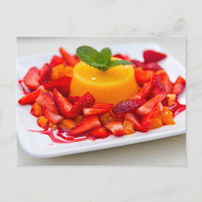 STRAWBERRY ORANGE DESSERT POSTCROSSING VYKORT (Framsida)